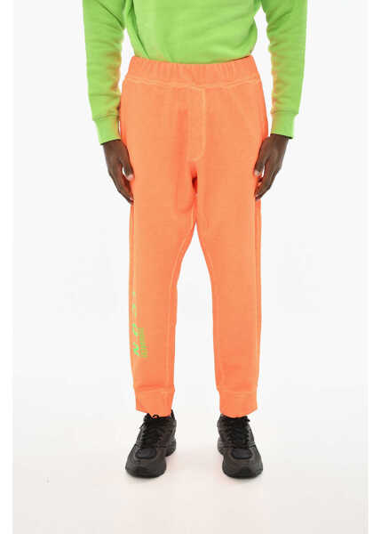 Pantaloni de trening DSQUARED2 Solid Color Cotton Joggers Orange Barbati (BM 19639457) 1