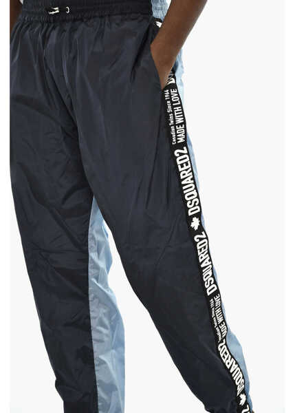 Pantaloni casual DSQUARED2 Nylon Pants With Side Logoed Band Blue Barbati (BM 19639460) 3
