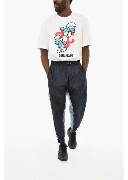 Pantaloni casual DSQUARED2 Nylon Pants With Side Logoed Band Blue Barbati (BM 19639460) 4