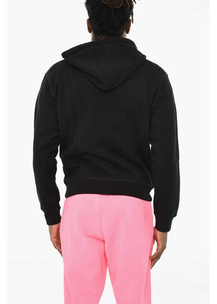 Bluze de trening DSQUARED2 Fleeced-Cotton Sweatshirt With Zip Closure Black Barbati (BM 19639481) 2