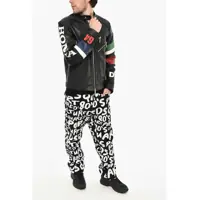 Geci de piele pentru Barbati - Geci de piele DSQUARED2 Honda Textured Leather Jacket With Logo Button Black Barbati (BM 19639490) - B-mall.ro