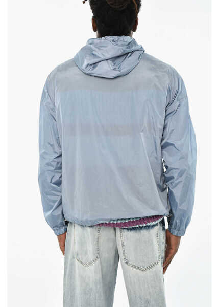 Jachete DSQUARED2 Nylon Windbreaker Jacket With Side Embossed Logo Blue Barbati (BM 19639493) 2