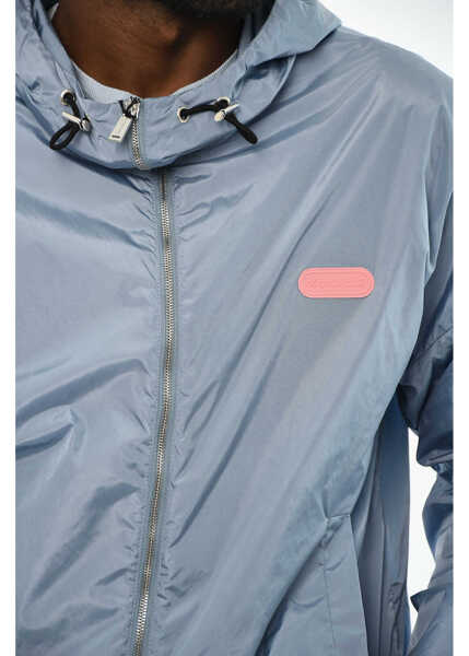 Jachete DSQUARED2 Nylon Windbreaker Jacket With Side Embossed Logo Blue Barbati (BM 19639493) 3