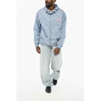 Jachete DSQUARED2 pentru Barbati - Jachete DSQUARED2 Nylon Windbreaker Jacket With Side Embossed Logo Blue Barbati (BM 19639493) - B-mall.ro