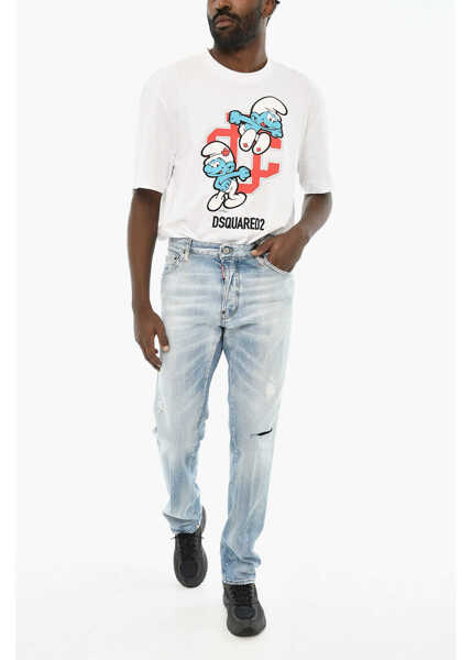 Blugi drepti DSQUARED2 Distressed Effect Cool Guy Jeans 16Cm Blue Barbati (BM 19639499) 3