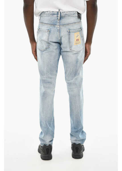 Blugi drepti DSQUARED2 Distressed Effect Cool Guy Jeans 16Cm Blue Barbati (BM 19639499) 4