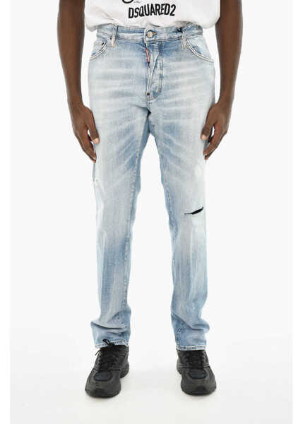 Blugi drepti DSQUARED2 Distressed Effect Cool Guy Jeans 16Cm Blue Barbati (BM 19639499) 1