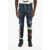 DSQUARED2 Vintage Effect Jeans With Faux Leather Back 16Cm Blue