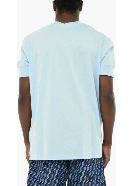 Tricouri DSQUARED2 Solid Color Cotton Crew-Neck T-Shirt Light Blue Barbati (BM 19639598) 2