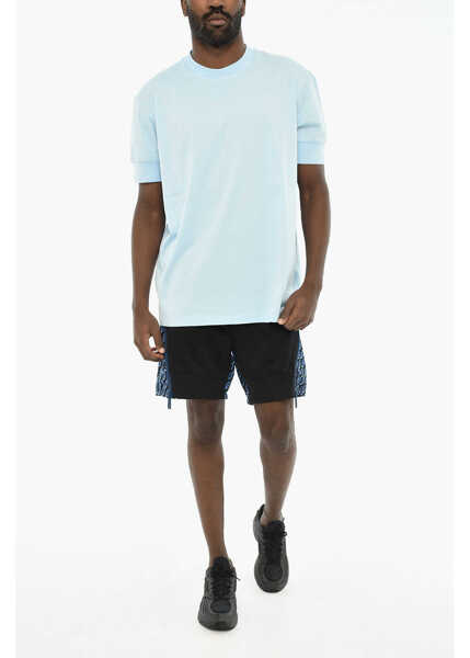 Tricouri DSQUARED2 Solid Color Cotton Crew-Neck T-Shirt Light Blue Barbati (BM 19639598) 4