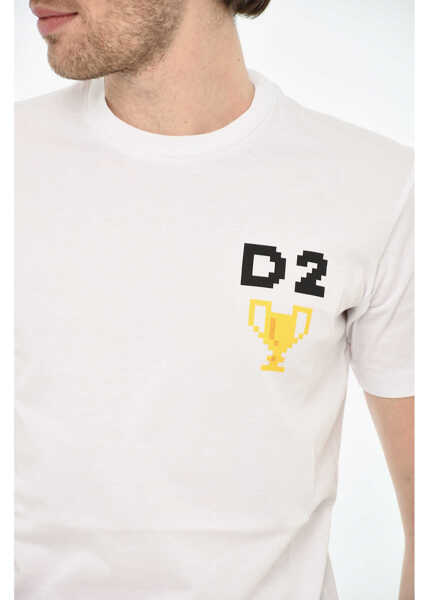 Tricouri DSQUARED2 Cotton Crew-Neck T-Shirt White Barbati (BM 19639601) 3
