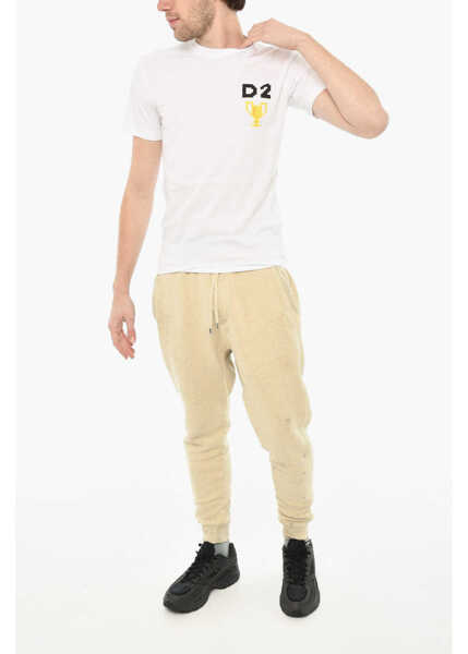 Tricouri DSQUARED2 Cotton Crew-Neck T-Shirt White Barbati (BM 19639601) 4