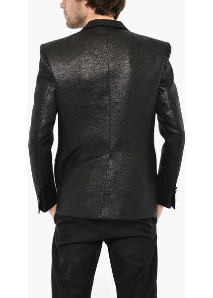 Sacouri DSQUARED2 Wool Blend 1 Button Blazer With Center Vent Black Barbati (BM 19639610) 2