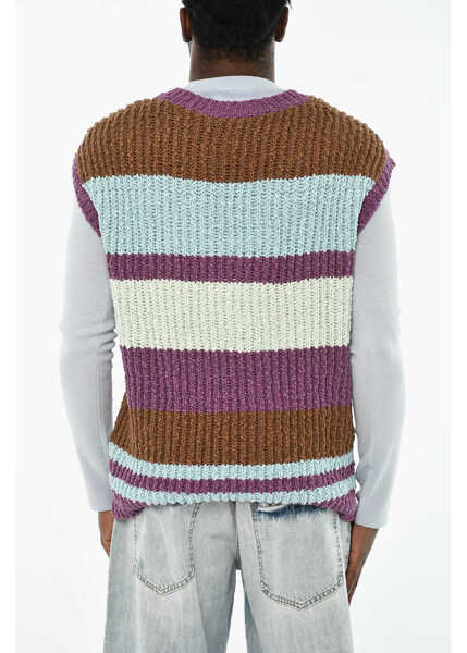 Pulovere DSQUARED2 Color Block V-Neck Sleeveless Sweater Multicolor Barbati (BM 19639613) 2