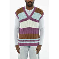 Pulovere Color Block V-Neck Sleeveless Sweater Barbati