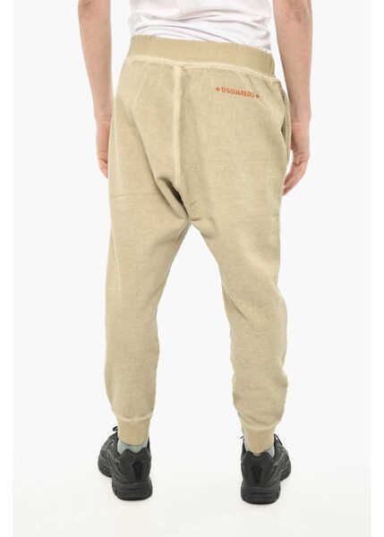 Pantaloni de trening DSQUARED2 Solid Color Cotton Joggers Beige Barbati (BM 19639619) 2