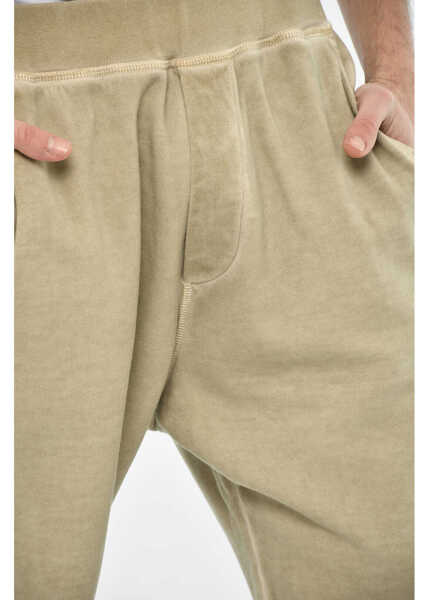 Pantaloni de trening DSQUARED2 Solid Color Cotton Joggers Beige Barbati (BM 19639619) 3