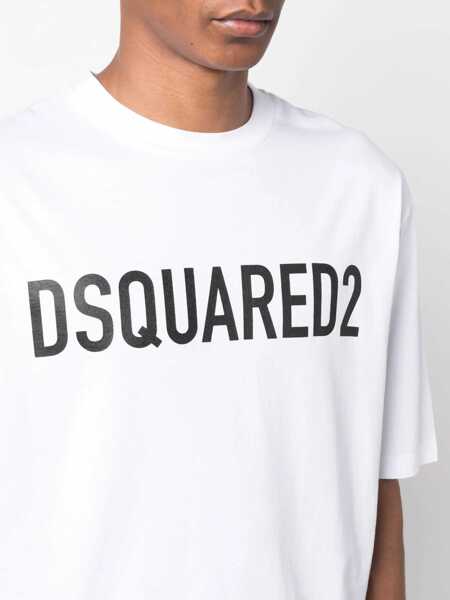 Tricouri DSQUARED2 Cotton Two-Tone Crew-Neck T-Shirt Black & White Barbati (BM 19639622) 5