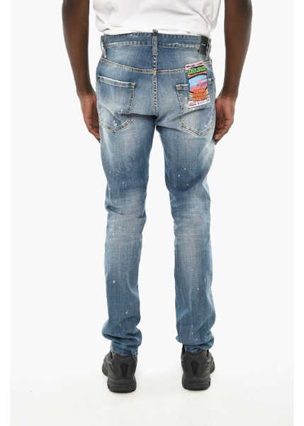 Blugi drepti DSQUARED2 Distressed Effect Cool Guy Jeans 16Cm Blue Barbati (BM 19639625) 2