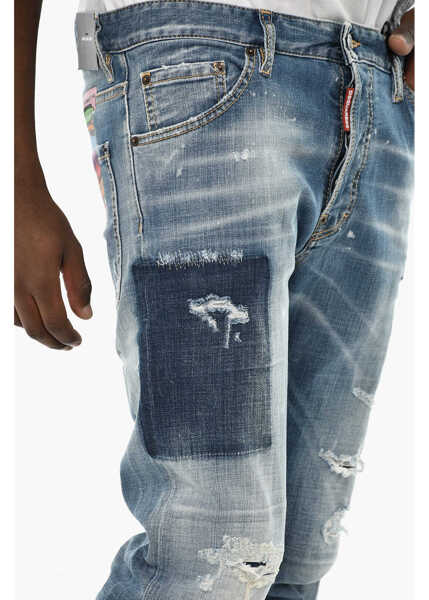 Blugi drepti DSQUARED2 Distressed Effect Cool Guy Jeans 16Cm Blue Barbati (BM 19639625) 3