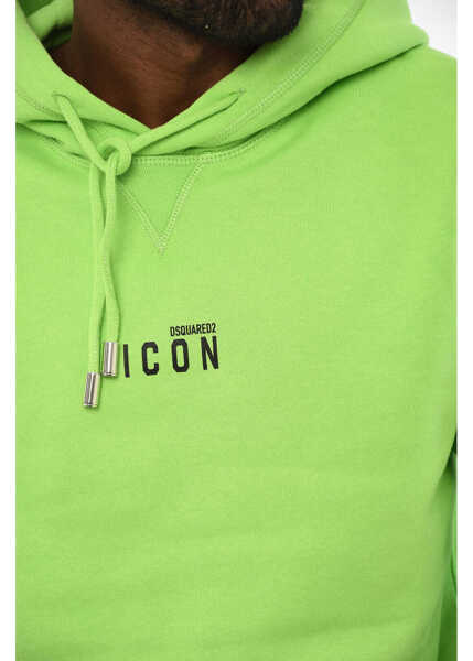 Bluze de trening DSQUARED2 Icon Fleeced-Cotton Hoodie Green Barbati (BM 19639628) 3