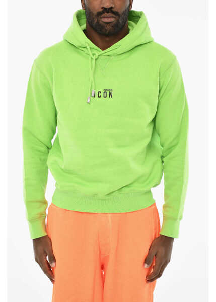 Bluze de trening DSQUARED2 Icon Fleeced-Cotton Hoodie Green Barbati (BM 19639628) 1