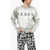 DSQUARED2 Metallic Effect Cotton Crew-Neck Sweatshirt Silver