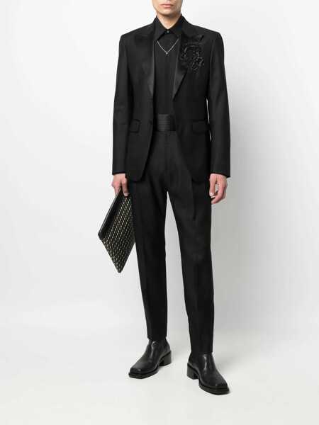 Sacouri DSQUARED2 Virgin Wool And Silk 2 Buttons Blazer With Sequin Black Barbati (BM 19639637) 2