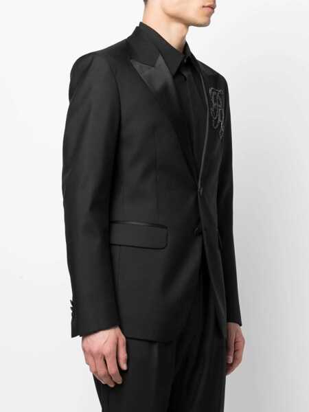 Sacouri DSQUARED2 Virgin Wool And Silk 2 Buttons Blazer With Sequin Black Barbati (BM 19639637) 3