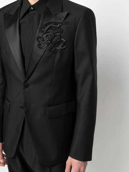 Sacouri DSQUARED2 Virgin Wool And Silk 2 Buttons Blazer With Sequin Black Barbati (BM 19639637) 5