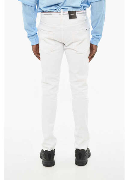 Blugi drepti DSQUARED2 Light Wash Jeans With Drawstring Wash 16Cm White Barbati (BM 19639646) 2