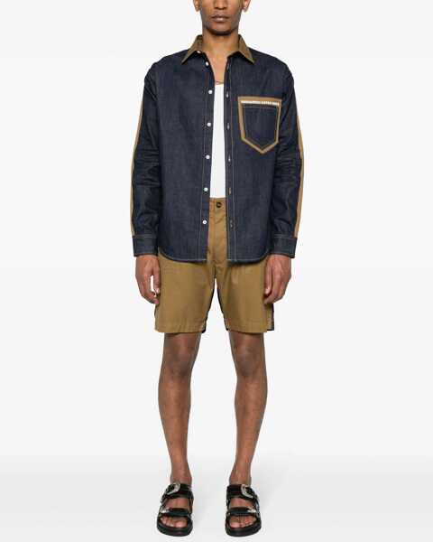 Pantaloni scurti DSQUARED2 Two-Tone Double Fabric Marine Shorts Blue Barbati (BM 19639649) 2