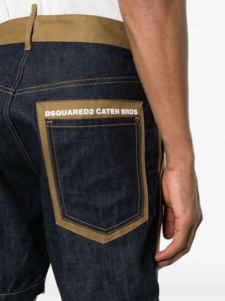 Pantaloni scurti DSQUARED2 Two-Tone Double Fabric Marine Shorts Blue Barbati (BM 19639649) 5