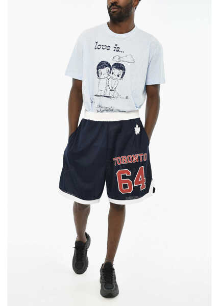 Pantaloni scurti DSQUARED2 Printed Perforated Shorts Blue Barbati (BM 19639652) 4