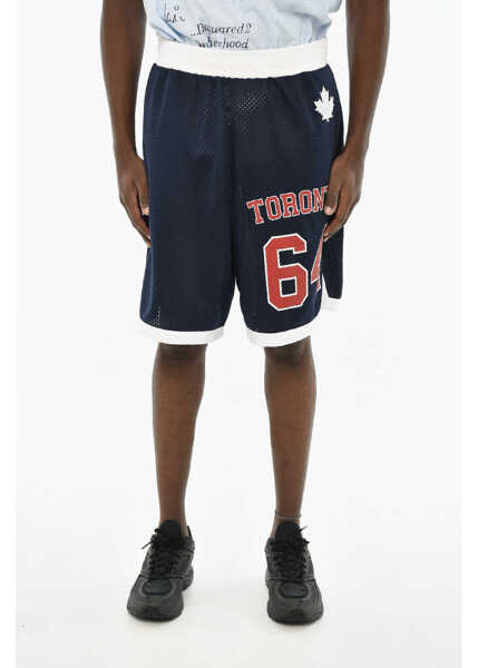 Pantaloni scurti DSQUARED2 Printed Perforated Shorts Blue Barbati (BM 19639652) 1