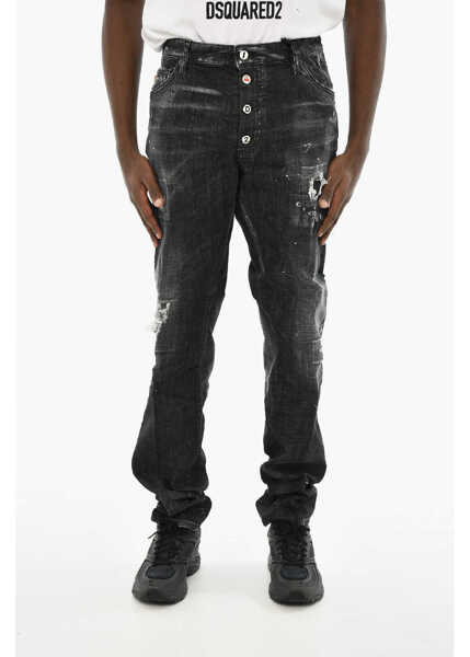 Blugi drepti DSQUARED2 Pac-Man Dark Wash Jeans 18Cm Black Barbati (BM 19639655) 1