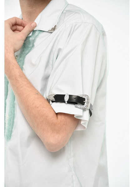 Curele DSQUARED2 Nylon Shirt With Sleeve Belts And Tulle Details Green Barbati (BM 19639661) 3