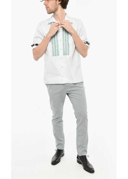 Curele DSQUARED2 Nylon Shirt With Sleeve Belts And Tulle Details Green Barbati (BM 19639661) 4