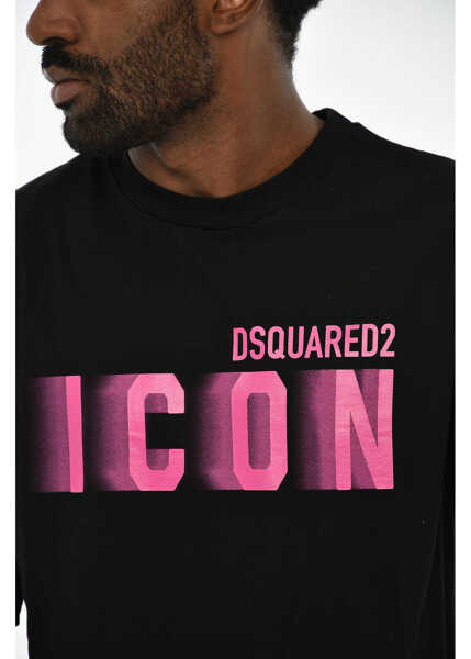 Tricouri DSQUARED2 Icon Loose Fit Cotton Crew-Neck T-Shirt Black Barbati (BM 19639667) 3