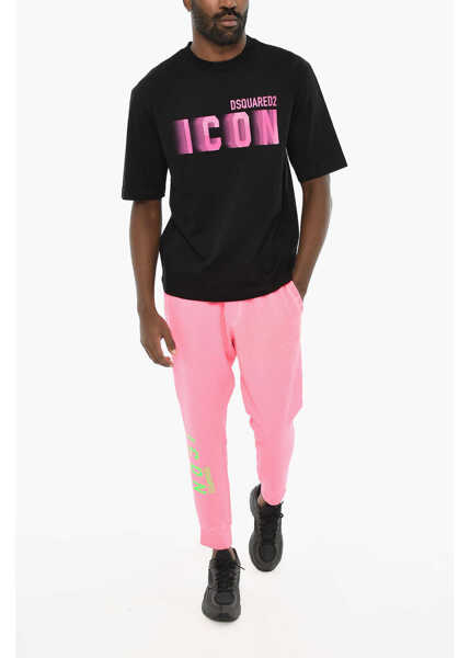 Tricouri DSQUARED2 Icon Loose Fit Cotton Crew-Neck T-Shirt Black Barbati (BM 19639667) 4