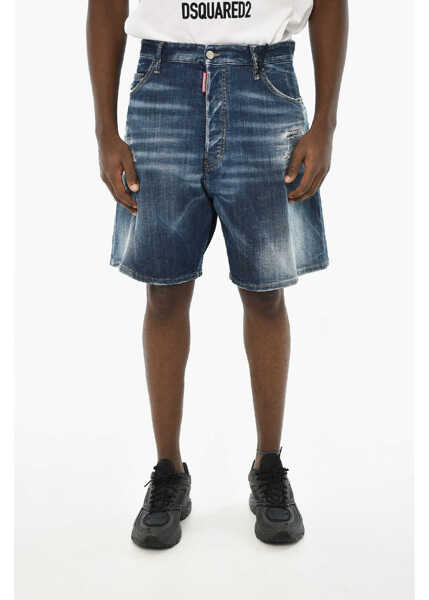 Pantaloni scurti DSQUARED2 Distressed Effect Denim Shorts Blue Barbati (BM 19639670) 1