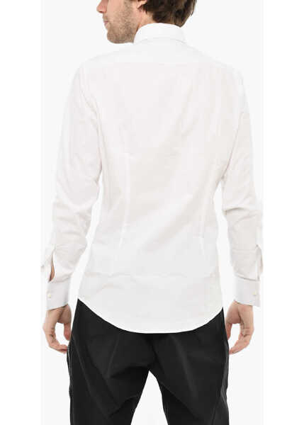 Camasi elegante DSQUARED2 Cotton Poplin Shirt With Spread Collar White Barbati (BM 19639673) 2