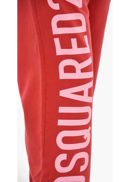 Pantaloni de trening DSQUARED2 Cotton Joggers With Side Logoed Band Red Barbati (BM 19639676) 3