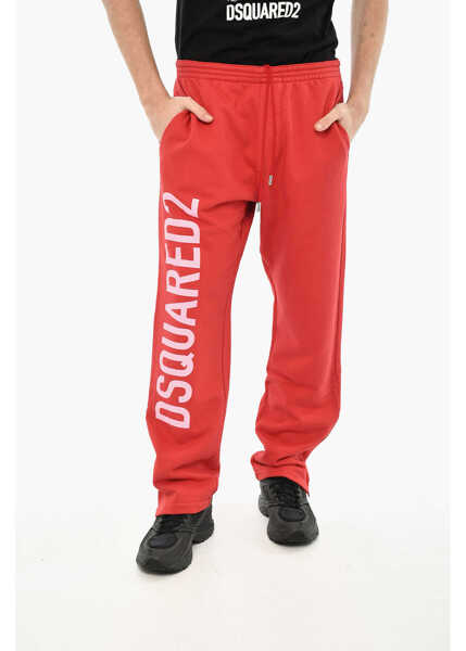 Pantaloni de trening DSQUARED2 Cotton Joggers With Side Logoed Band Red Barbati (BM 19639676) 1