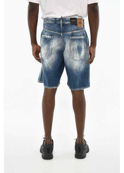 Pantaloni scurti DSQUARED2 Distressed Denim Boxer Shorts Blue Barbati (BM 19639682) 4