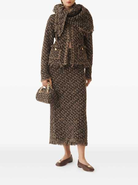 Paltoane Fabiana Filippi BICOLOR TWEED KNIT JACKET Brown Femei (BM 19644048) 2