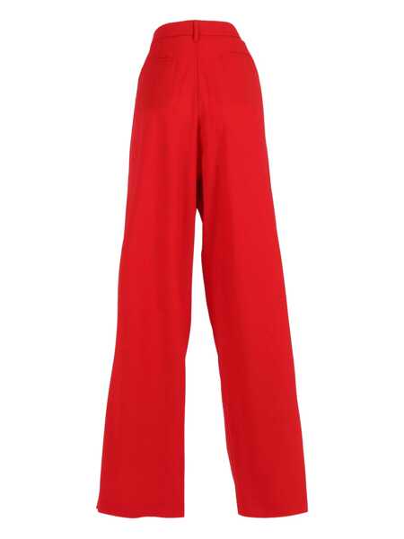 Pantaloni Fabiana Filippi BISTRETCH WOOL WIDE LEG TROUSERS WITH FILO DIAMANTE DETAIL Red Femei (BM 19644075) 2