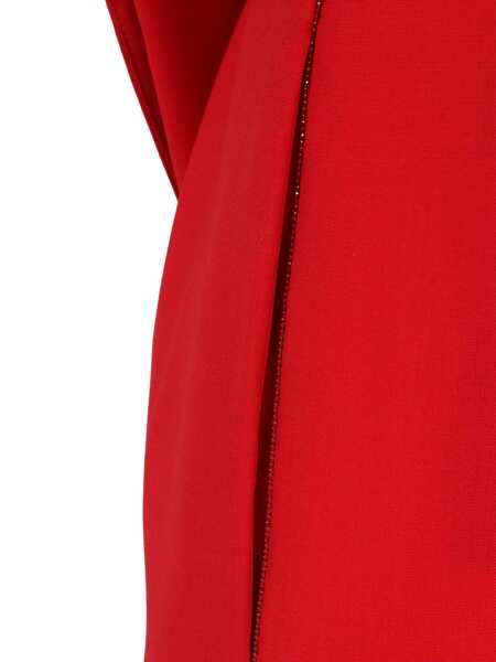 Pantaloni Fabiana Filippi BISTRETCH WOOL WIDE LEG TROUSERS WITH FILO DIAMANTE DETAIL Red Femei (BM 19644075) 3