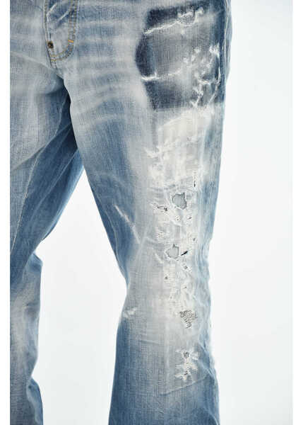 Blugi drepti DSQUARED2 Distressed Effect Roadie Jeans 23Cm Blue Barbati (BM 19644110) 2