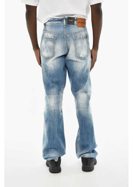 Blugi drepti DSQUARED2 Distressed Effect Roadie Jeans 23Cm Blue Barbati (BM 19644110) 4